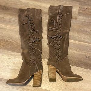 Over-the-Knee Fringe Boots